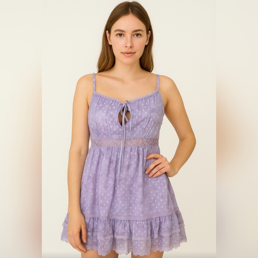 ☆Tunnel Vision Baby Dolly Purple Floral Mini Dress ☆